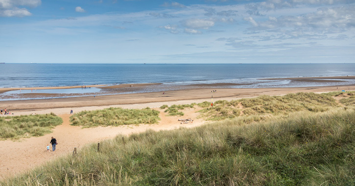 Sunny day at Crimdon Beach on the Durham Heritage Coast